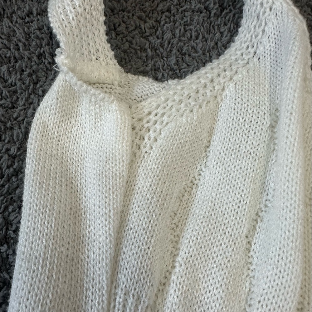 Pins and Needles White Tiered Maxi Dress with Crochet Top, Medium - Picture 4 of 11